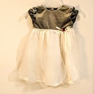 George Brand Infant Holiday Party Dress Olive Green Cream 24 Mos